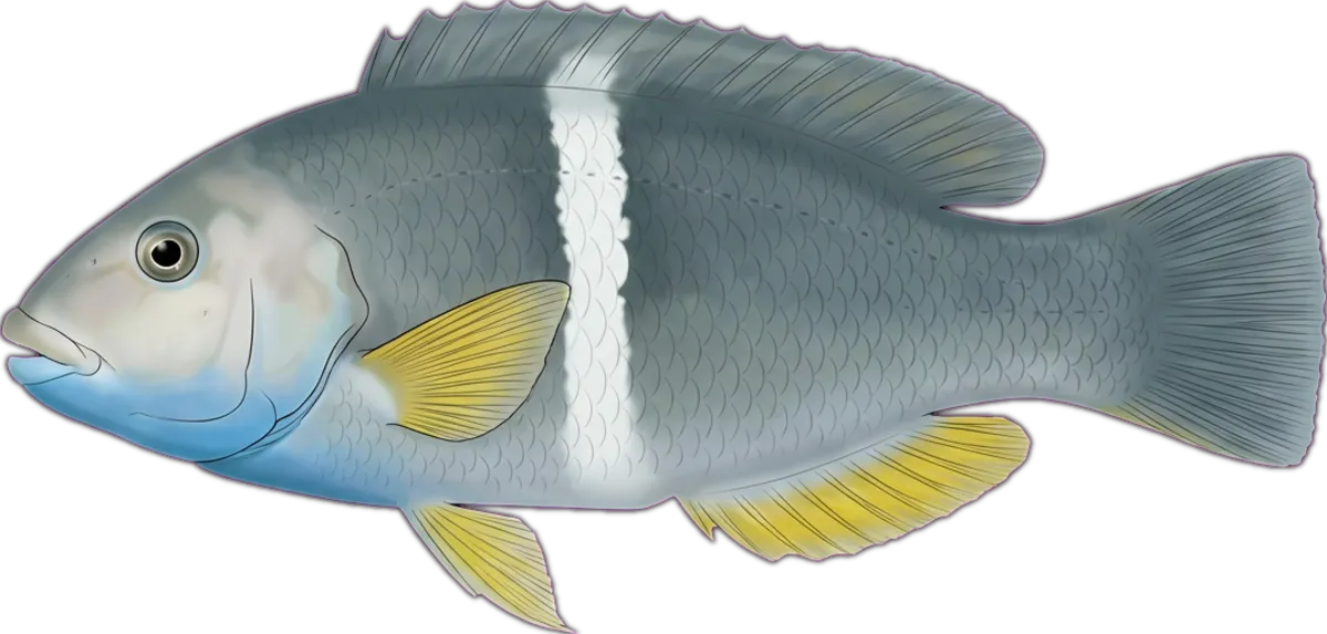 Bluethroat Wrasse illustration