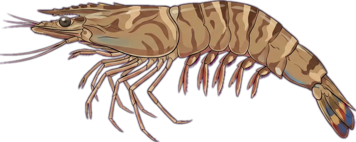 Brown Tiger Prawn illustration