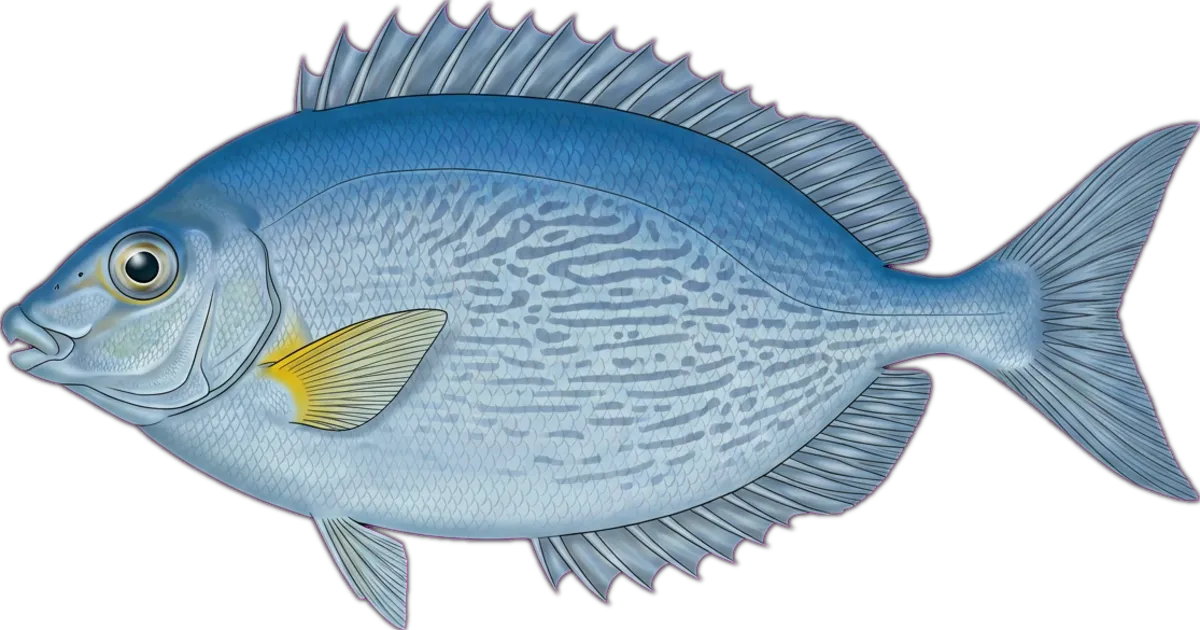 Forktail Rabbitfish illustration