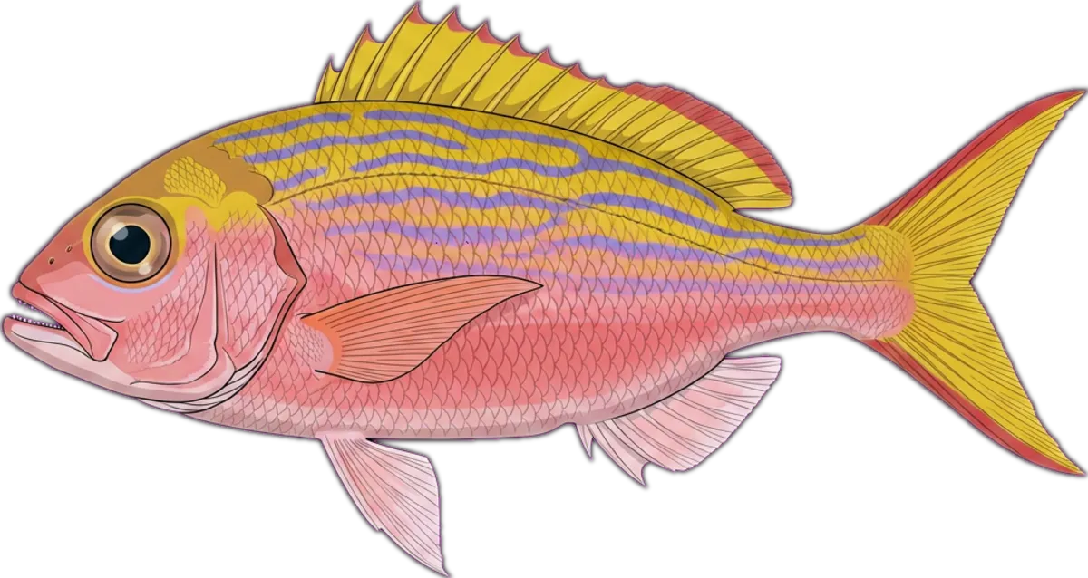 Goldflag Jobfish illustration