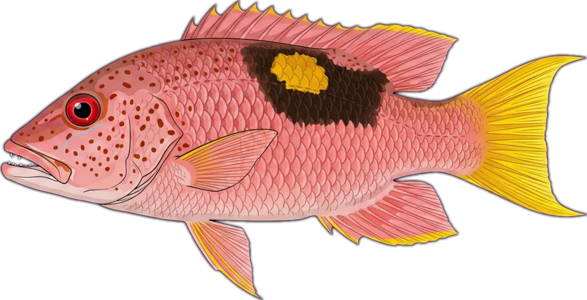 Goldspot Hogfish illustration
