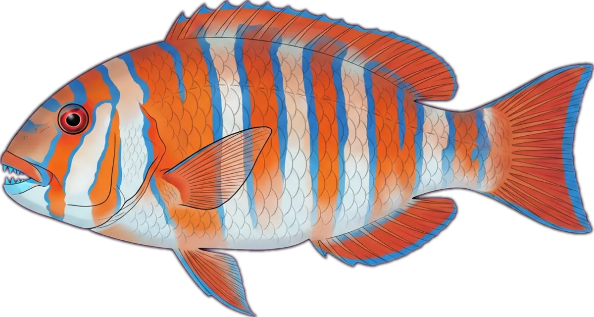 Harlequin Tuskfish illustration
