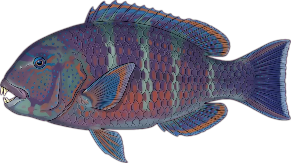 Purple Tuskfish illustration