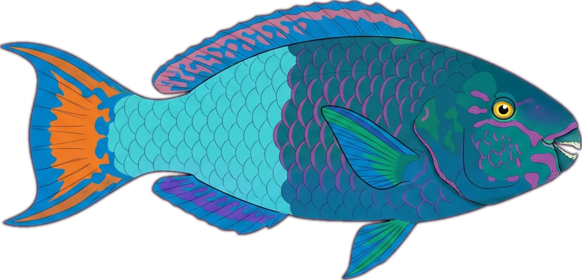 Sixband Parrotfish illustration