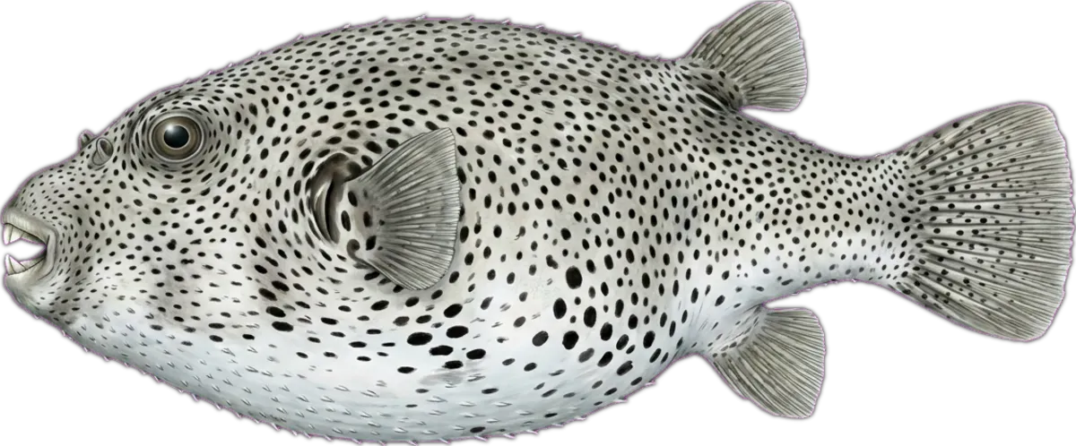 Stars-and-stripes Toadfish illustration
