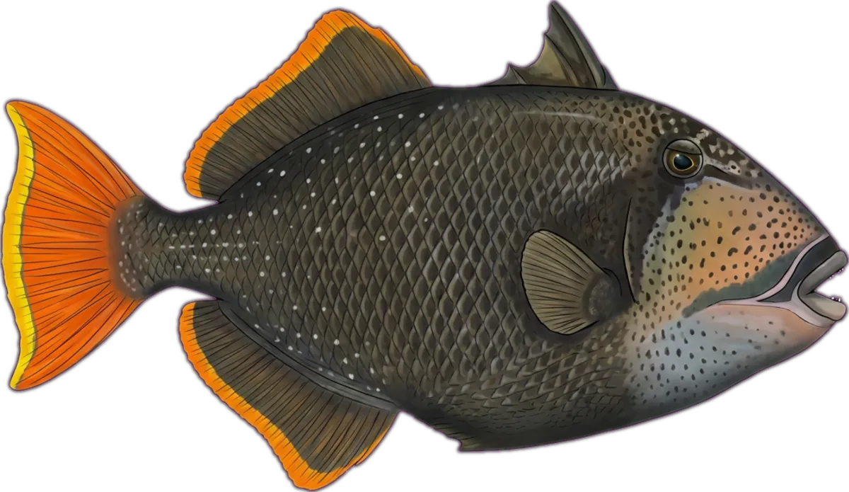 Yellowmargin Triggerfish illustration